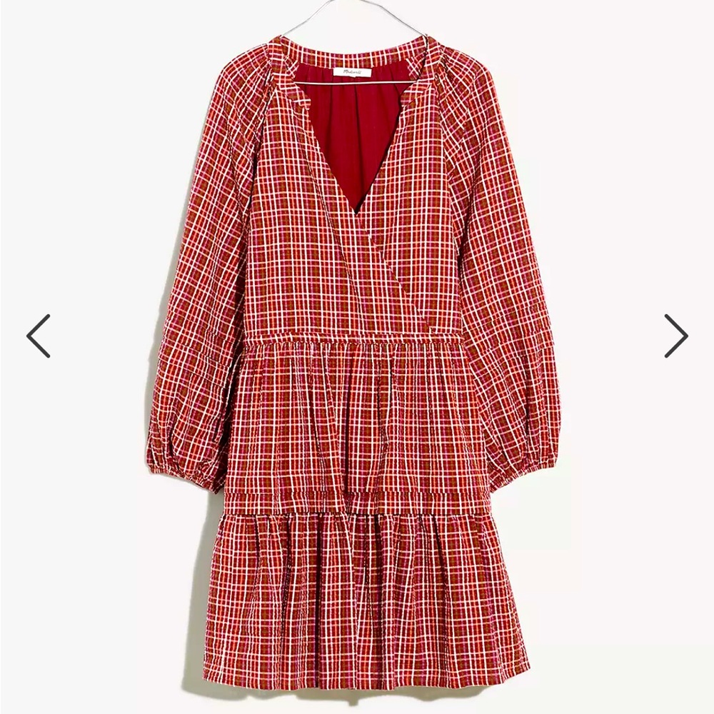 Madewell seersucker wrap dress